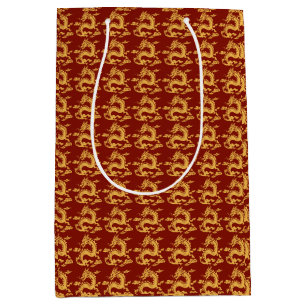 Chinese Zodiac Dragon verwelkomt Good Fortune Red Medium Cadeauzakje