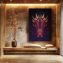 Chinese Zodiac Dragon Wall Art Print Japandi Decor