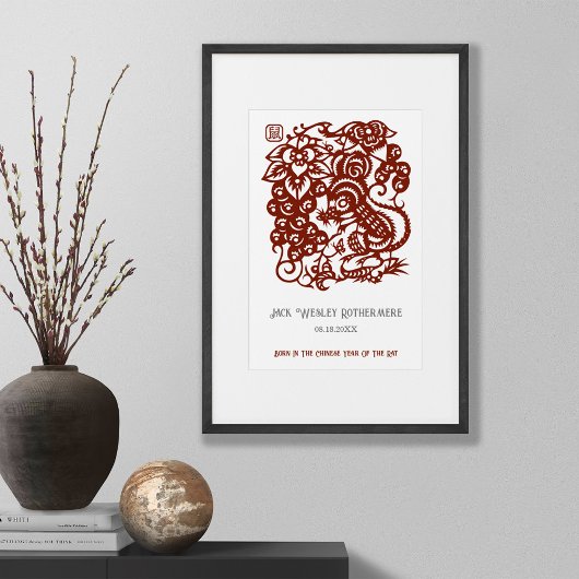 Chinese Zodiac Jaar van de Rat Verjaardag Print Gi