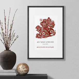 Chinese Zodiac Jaar van Konijn Verjaardag Print Gi