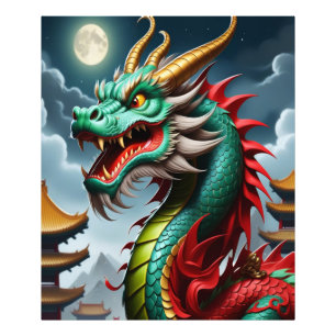 Chinese Zodiac Kunst Jaar van de Draak Sci-fi Amig Foto Afdruk