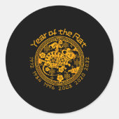 Chinese Zodiac New Year Of The Rat Sign  Ronde Sticker (Voorkant)