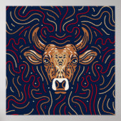 Chinese Zodiac Ox | Digitale Zodiac-afdrukken Poster (Voorkant)