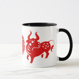 CHINESE ZODIAC OX PAPERCUT ILLUSTRATIE MOK