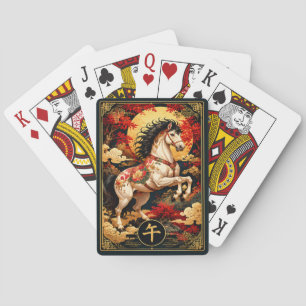 Chinese Zodiac Paard Gouden Maan Speelkaarten