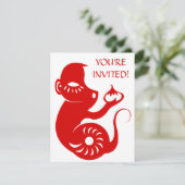 CHINESE ZODIAC PAPERCUT MONKEY ILLUSTRATION KAART (Staand voorkant)