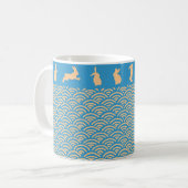 Chinese Zodiac Rabbit Blue Gold Mug (Devant gauche)