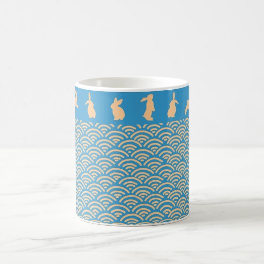 Chinese Zodiac Rabbit Blue Gold Mug (Centre)