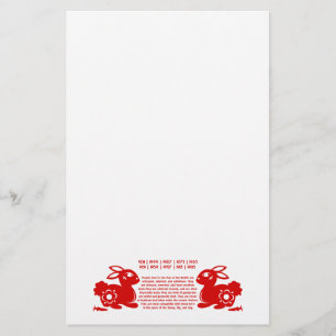 CHINESE ZODIAC RABBIT PAPERCUT ILLUSTRATIE BRIEFPAPIER