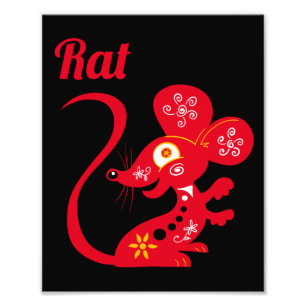 Chinese Zodiac Rat Foto Afdruk