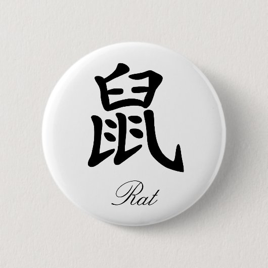 Chinese Zodiac - Rat Ronde Button 5,7 Cm (Voorkant)