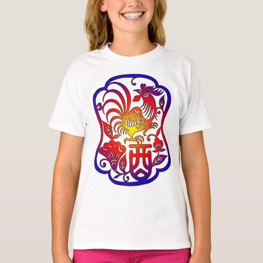 Chinese Zodiac Rooster T-shirt (Voorkant)