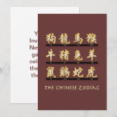 Chinese zodische symbolen kaart (Voorkant / Achterkant)
