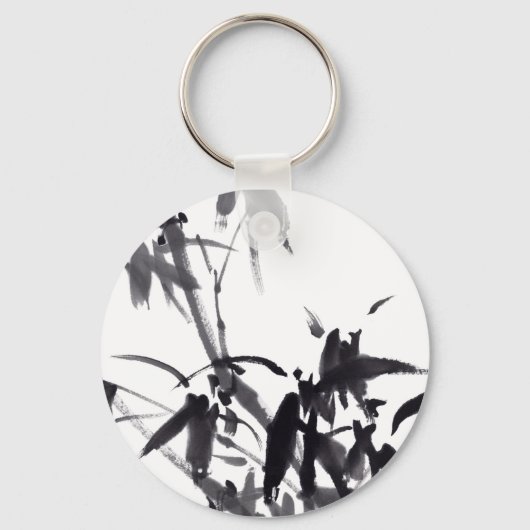 Chinesische Bambus-Tuschekunst  Sleutelhanger (Voorkant)