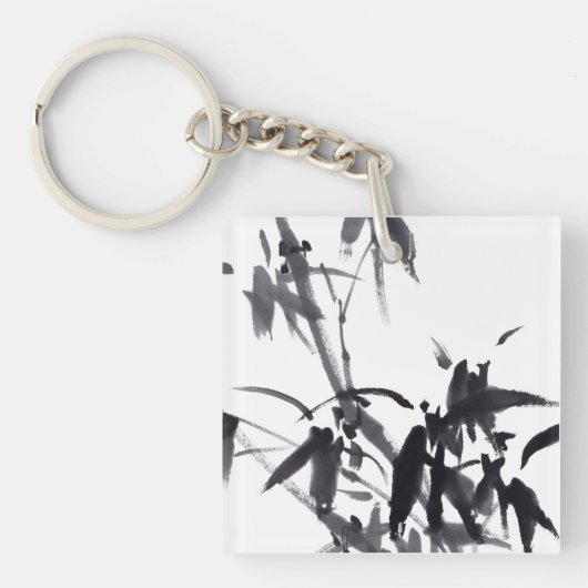 Chinesische Bambus-Tuschekunst Sleutelhanger (voorkant)