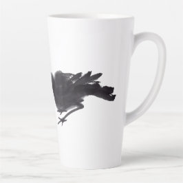 Chinesische Tuschekunst mit Vogelmotiv Latte Mok