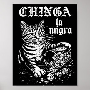 Chinga la migra grappige kat meme mannen vrouwen  poster