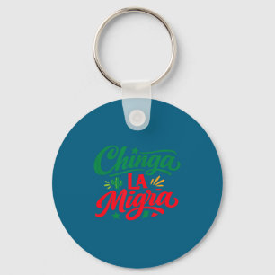 Chinga la migra Mexicaans typografie statement ont Sleutelhanger