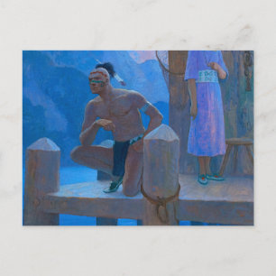 Chingachgook van Newell Convers Wyeth Briefkaart