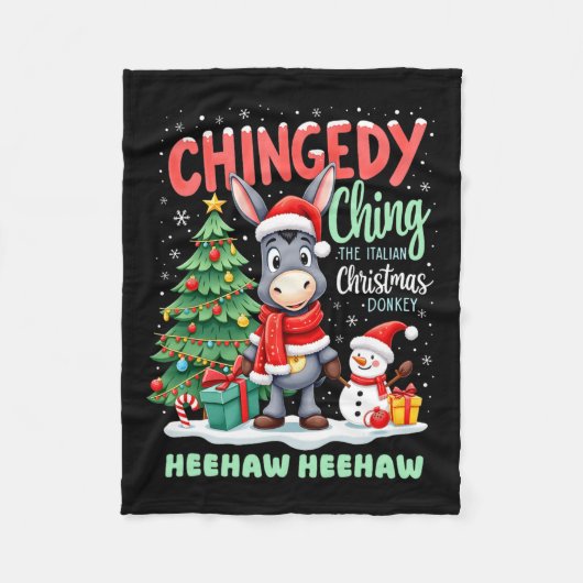 Chingedy Ching the Italy Kerstman Donkey Heehaw Fleece Deken (Voorkant)