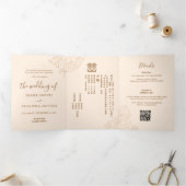 Chinois Bilingue Élégant Triplé Mariage Invitation (Intérieur)
