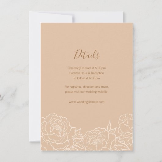 Chinois Elégant Double Bonheur Mariage Invitation (Dos)