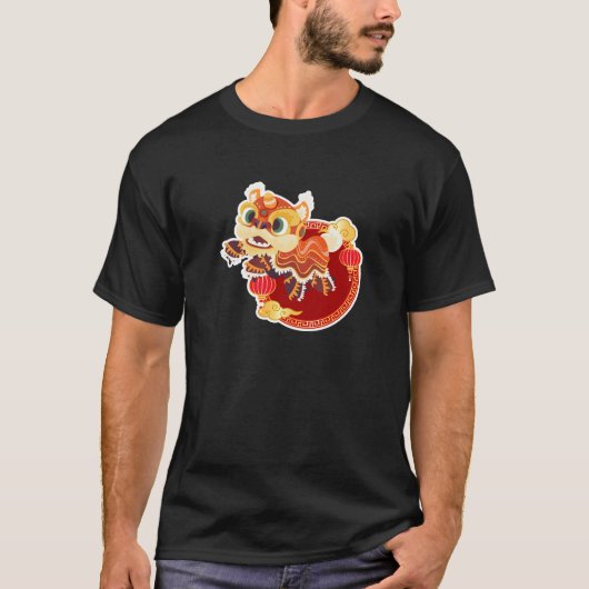 Chinois Lion Danse Nouvel An Tshirt Barongsai (Devant)