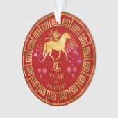 Chinois Zodiac Horse Rouge/Or ID542 (devant)