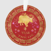 Chinois Zodiac Ox Rouge/Or ID542 (devant)