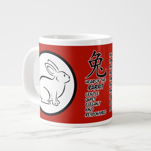 Chinois Zodiac Rabbit Jumbo Mug (Devant gauche)