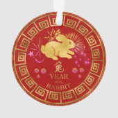 Chinois Zodiac Rabbit Rouge/Or ID542 (dos)