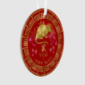 Chinois Zodiac Rat Rouge/Or ID542 (devant)