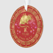 Chinois Zodiac Rat Rouge/Or ID542 (devant)