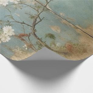 Chinoiserie Aged Blue Panels Cadeaupapier