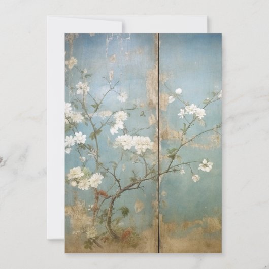 Chinoiserie Aged Blue Panels Kaart (Voorkant)