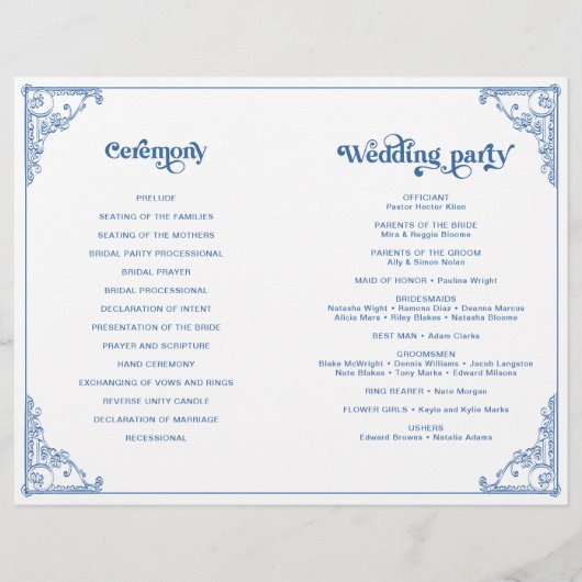 Chinoiserie Antiek Lijst huwelijksprogramma's (Achterkant)