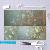 Chinoiserie Antiqued Green & Apple Blossom 1 Tissuepapier (Craft)