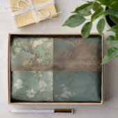 Chinoiserie Antiqued Green & Apple Blossom 1 Tissuepapier (Geschenk)