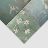 Chinoiserie Antiqued Green & Apple Blossom 1 Tissuepapier (Detail)