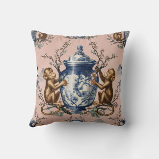 Chinoiserie Apen met Gemberpot Kussen