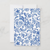 Chinoiserie Aquarelle Bleu Heron Cartes de notes p (Dos)