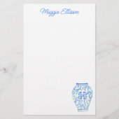 Chinoiserie Aquarelle Ginger Vase papeterie (Devant)