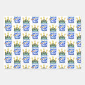 Chinoiserie Aquarelle Wine Bucket Wrapket Papier (Devant)