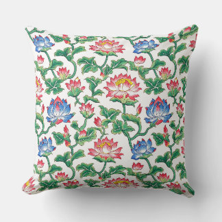 Chinoiserie Art Nouveau Lotus Bloemmotief Kussen