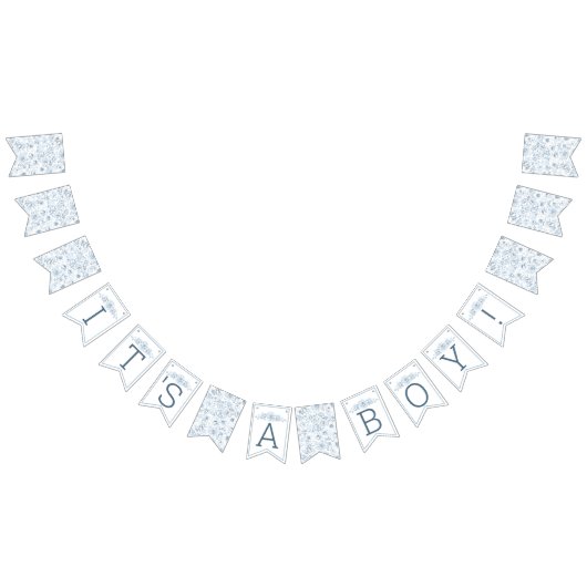 Chinoiserie Baby shower bleu Garland drapeaux (Tout)