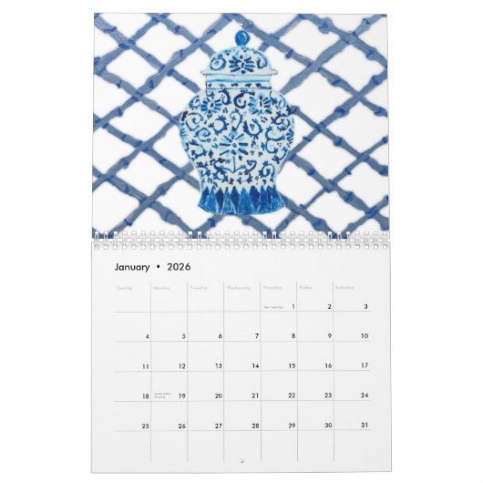 Chinoiserie Bamboo Ginger Jar Jars Kalender (Jan 2026)