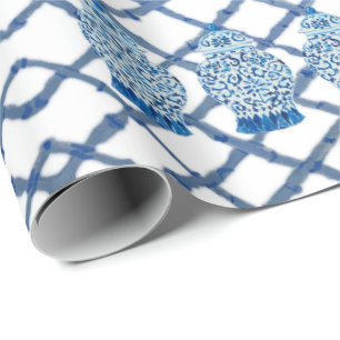 Chinoiserie Bamboo Ginger Jar Wrapping Paper Cadeaupapier