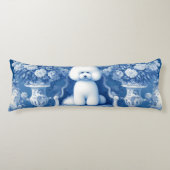 Chinoiserie Bichon Frise Body Kussen (Voorkant)