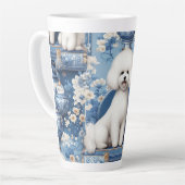 Chinoiserie Bichon Frise Latte Mug (Angle gauche)