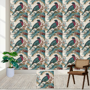 Chinoiserie Bird and Floral Tegel Tegeltje